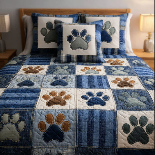 Cozy Paws 3-Piece Quilted Bedding Set NCU0NT11855