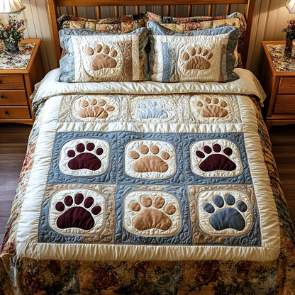 Cozy Paws 3-Piece Quilted Bedding Set NCU0VH2152