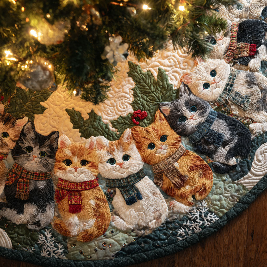 Cozy Paws Christmas Quilted Tree Skirt NCU0TV1057