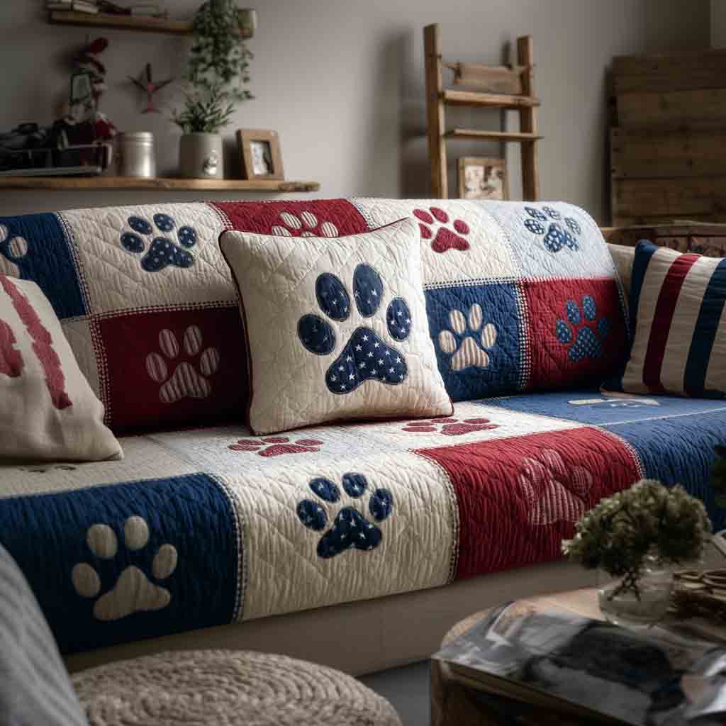 Cozy Paws Quilted Sofa Cover NCU0NT12246
