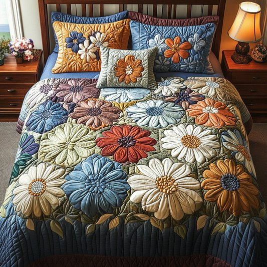 Cozy Petals 3-Piece Quilted Bedding Set NCU0VH5387