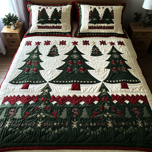 Cozy Pines 3-Piece Quilted Bedding Set NCU0VH473
