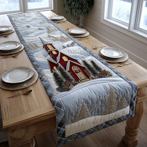 Cozy Pines Chapel Quilted Table Runner NCU0TH3883