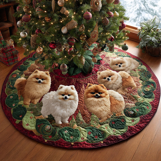Cozy Pom Christmas Christmas Quilted Tree Skirt NCU0DV8188