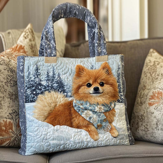 Cozy Pom Delight Quilted Tote Bag NCU0NT9873