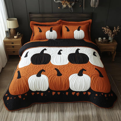 Cozy Pumpkin 3-Piece Quilted Bedding Set NCU0DK9485