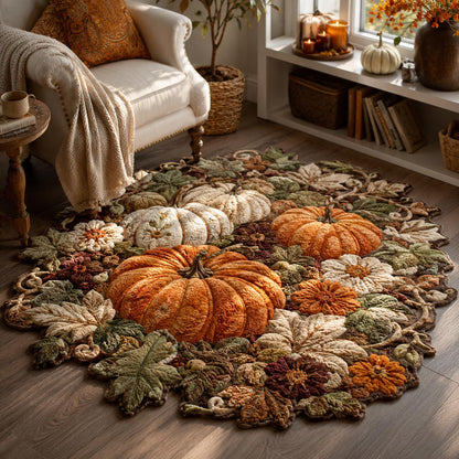 Cozy Pumpkin Garden Custom Shape Area Rug NCU0DV10008