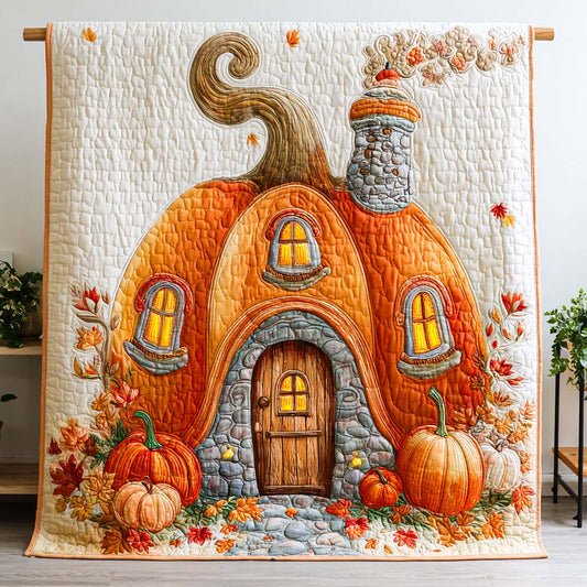 Cozy Pumpkin Home Quilted Blanket NCU0NT9542