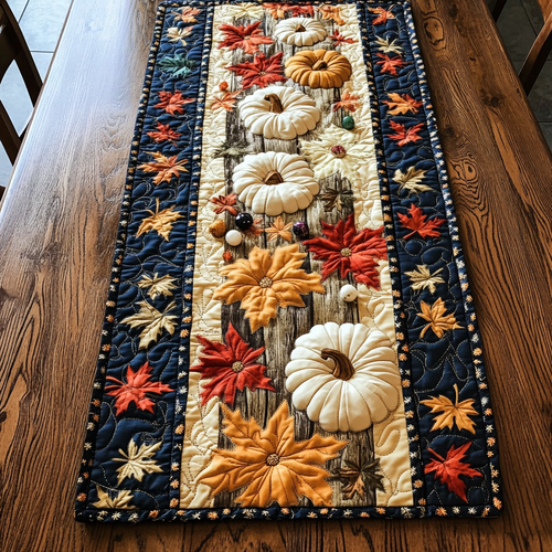 Cozy Pumpkin Quilted Table Runner NCU0DK9123