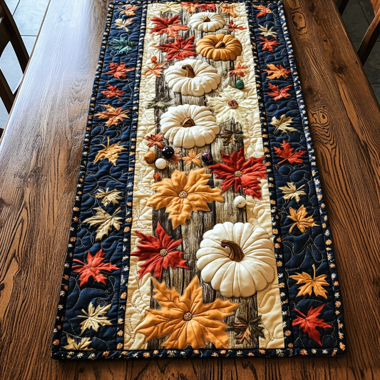 Cozy Pumpkin Quilted Table Runner NCU0DK9123