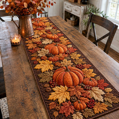 Cozy Pumpkin Quilted Table Runner NCU0TD3194