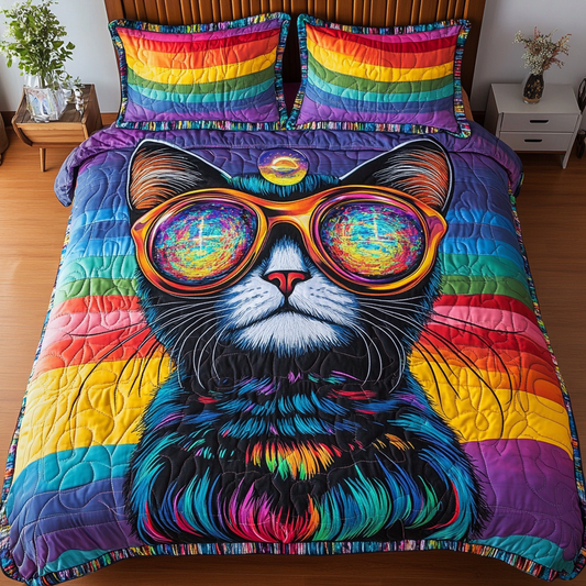 Cozy Purr 3-Piece Quilted Bedding Set NCU0DK4687