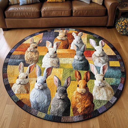 Cozy Rabbit Quilted Round Mat NCU0NT8082