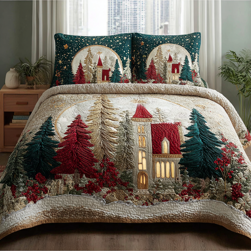 Cozy Retreat 3-Piece Quilted Bedding Set NCU0DK11375