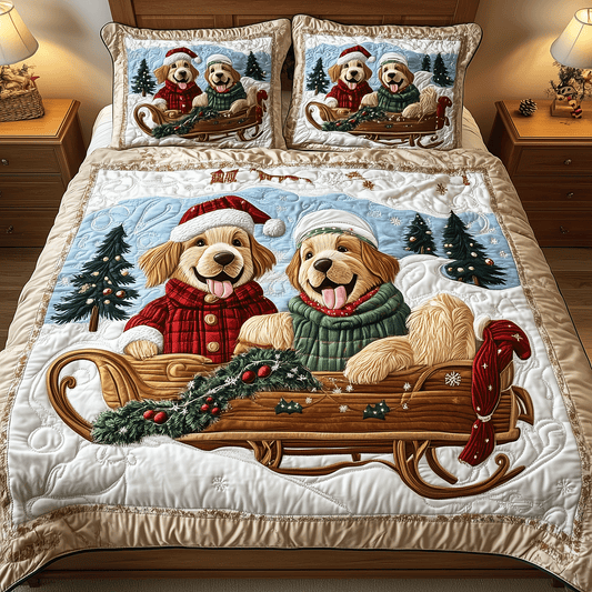 Cozy Retriever Dreams 3-Piece Quilted Bedding Set NCU0TH2329