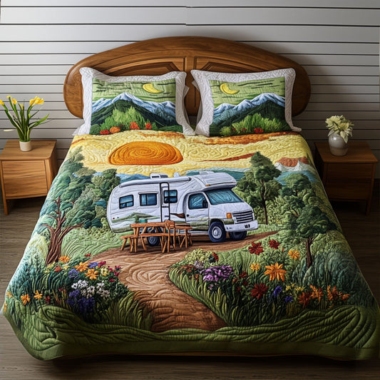 Cozy Road Haven 3-Piece Quilted Bedding Set NCU0PT6343