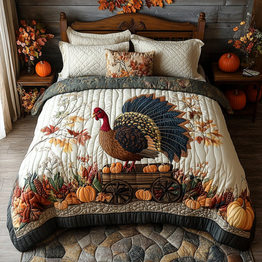Cozy Roosting 3-Piece Quilted Bedding Set NCU0DV7222
