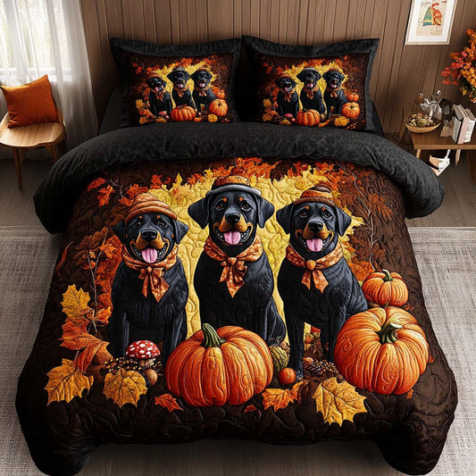Cozy Rottie 3-Piece Quilted Bedding Set NCU0NT9078