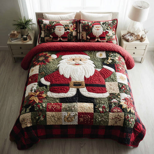 Cozy Santa Claus 3-Piece Quilted Bedding Set NCU0HH346
