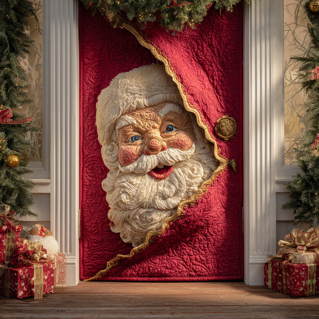 Cozy Santa Greetings Quilted Door Cover NCU0TD1647