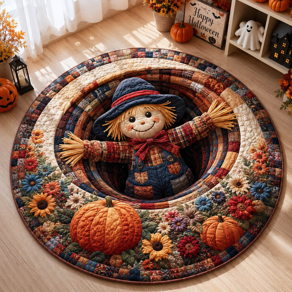 Cozy Scarecrow Abyss Quilted Round Mat NCU0HH2070
