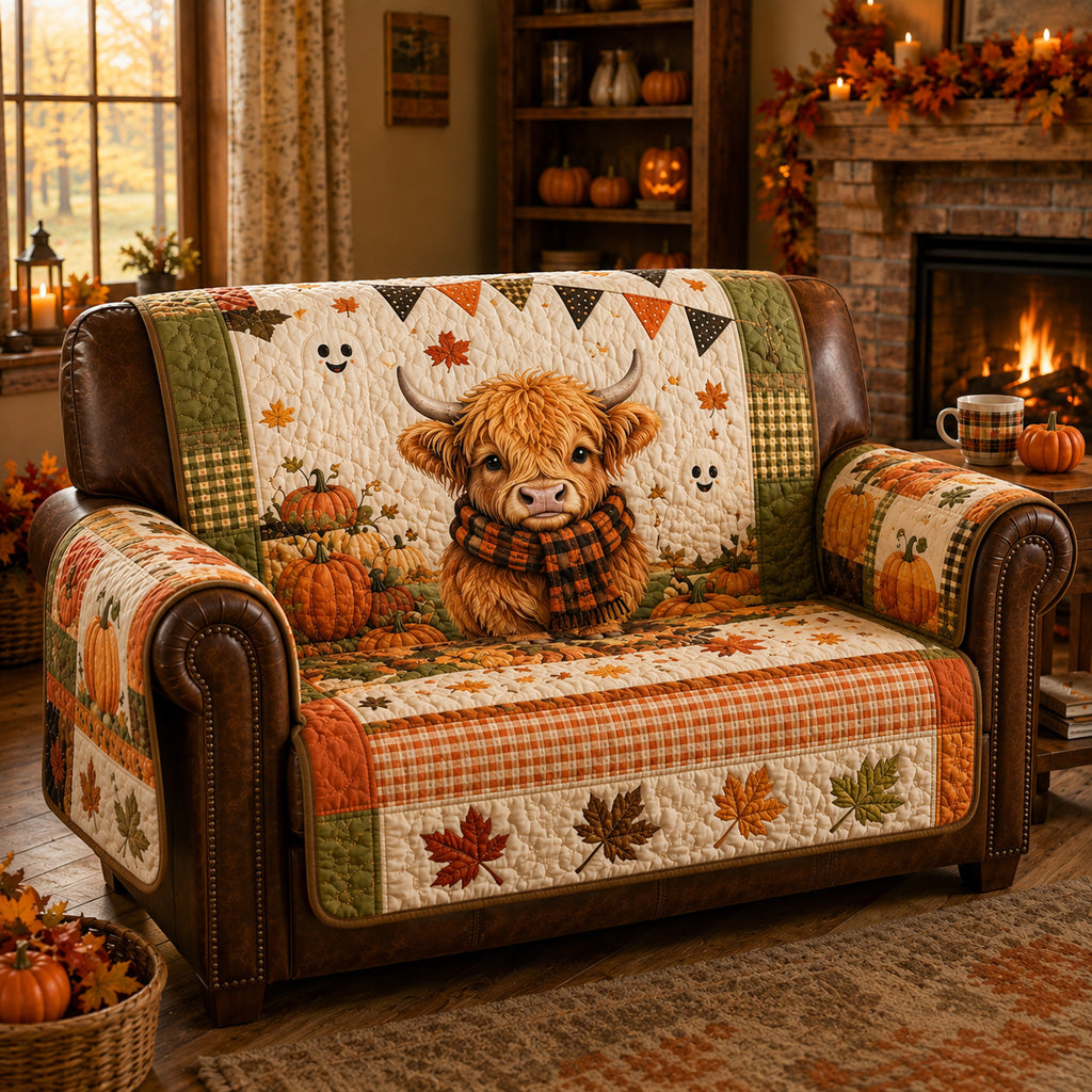 Cozy Scarf Highland Calf Quilted Sofa Cover NCU0HH2091