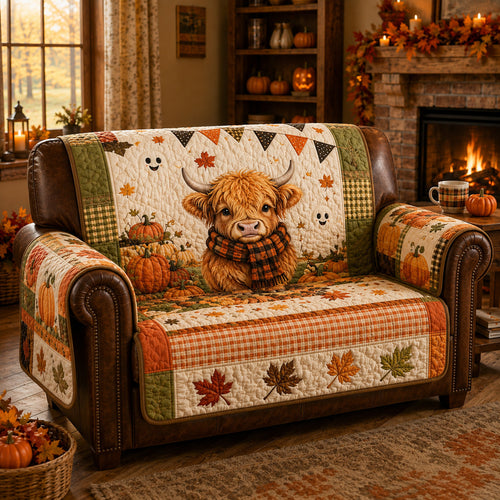 Cozy Scarf Highland Calf Quilted Sofa Cover NCU0HH2091