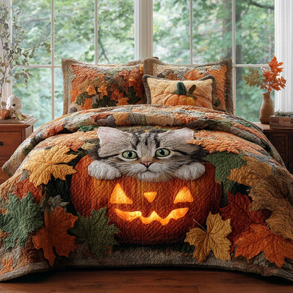 Cozy Scarf Kitty 3-Piece Quilted Bedding Set NCU0VL3660