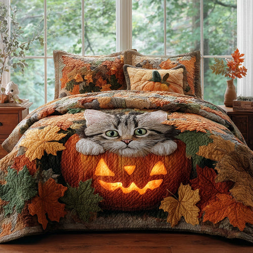 Cozy Scarf Kitty 3-Piece Quilted Bedding Set NCU0VL3660