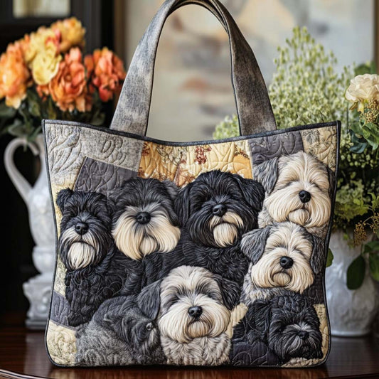 Cozy Schnauzer Pack Quilted Tote Bag NCU0NT9769