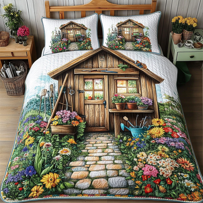 Cozy Shed 3-Piece Quilted Bedding Set NCU0VL2189