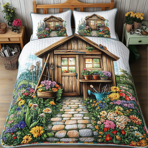 Cozy Shed 3-Piece Quilted Bedding Set NCU0VL2189