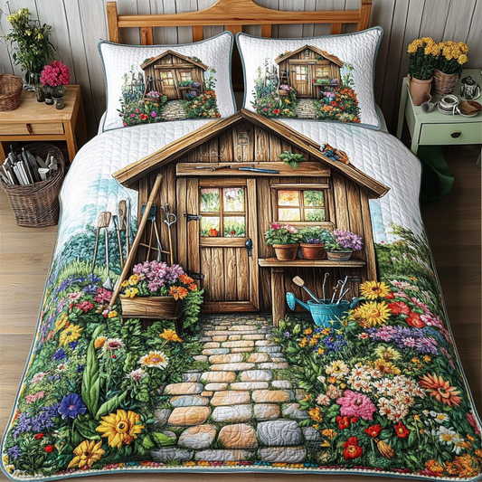 Cozy Shed 3-Piece Quilted Bedding Set NCU0VL2189