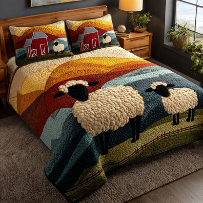 Cozy Sheep 3-Piece Quilted Bedding Set NCU0DK12089