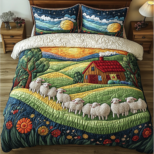 Cozy Sheep 3-Piece Quilted Bedding Set NCU0DK3955