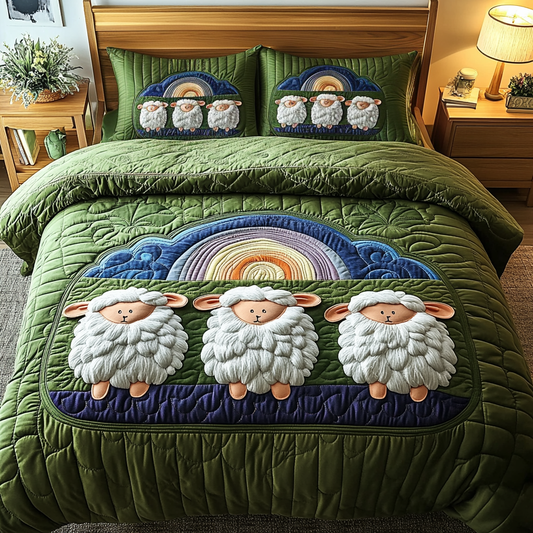 Cozy Sheep 3-Piece Quilted Bedding Set NCU0VH2991