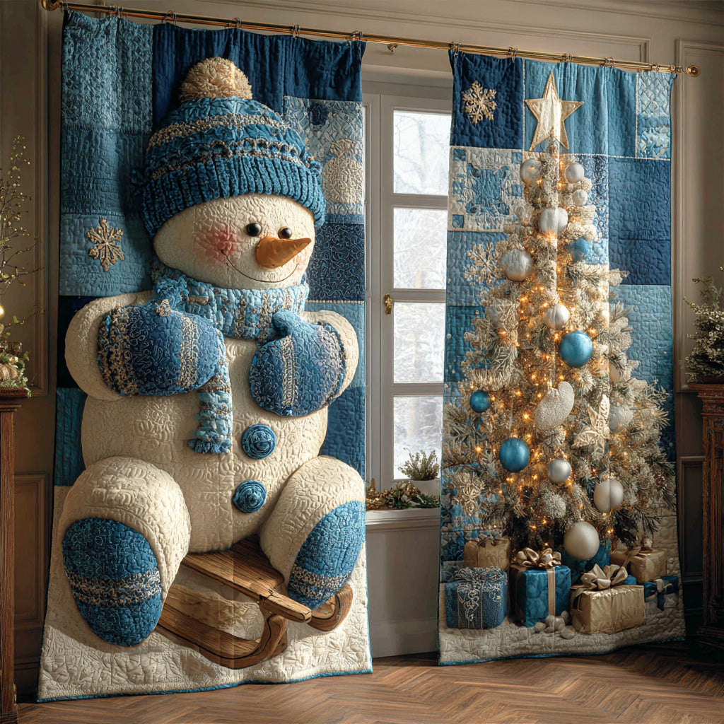 Cozy Snow Parade Quilted Curtains NCU0TD1374