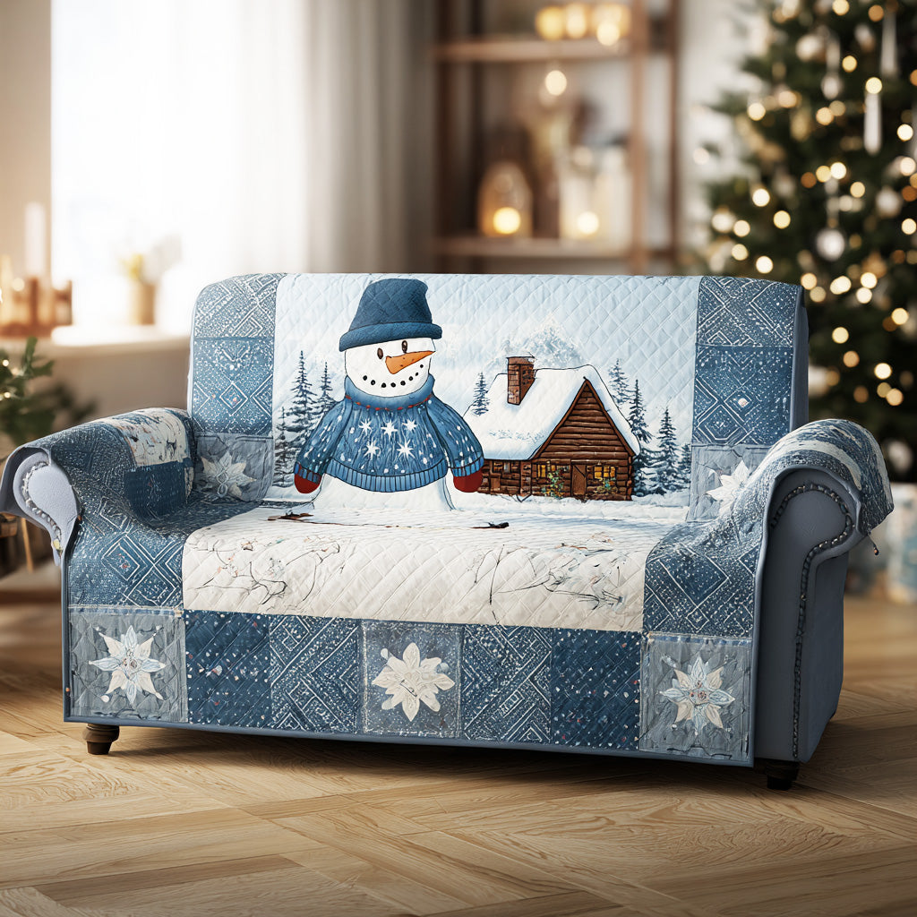 Cozy Snow Village Quilted Sofa Cover NCU0TD1520