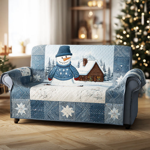 Cozy Snow Village Quilted Sofa Cover NCU0TD1520