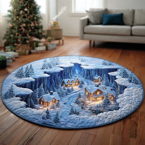 Cozy Snowfall Quilted Round Mat NCU0NT11243