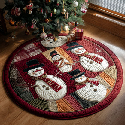 Cozy Snowfolk Quilted Round Mat NCU0PT10425