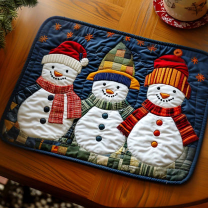 Cozy Snowman Friends Quilted Placemat NCU0NT823