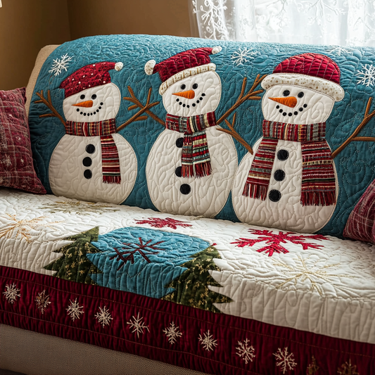 Cozy Snowman Quilted Sofa Cover NCU0DK10794