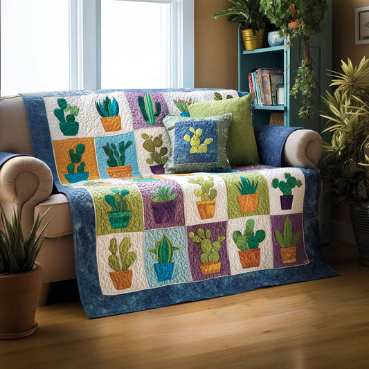 Cozy Succulents Quilted Sofa Cover NCU0NT12128
