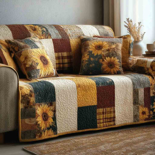 Cozy Sunflower Quilted Sofa Cover NCU0NT12239