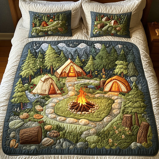 Cozy Tents 3-Piece Quilted Bedding Set NCU0NT2936