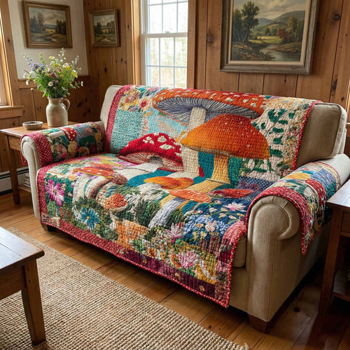 Cozy Toadstool Quilted Sofa Cover NCU0XD2410
