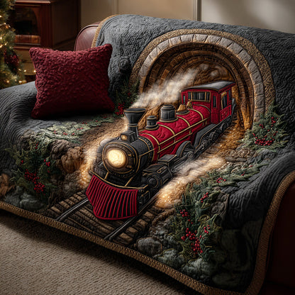 Cozy Train Path Quilted Sofa Cover NCU0TD1414
