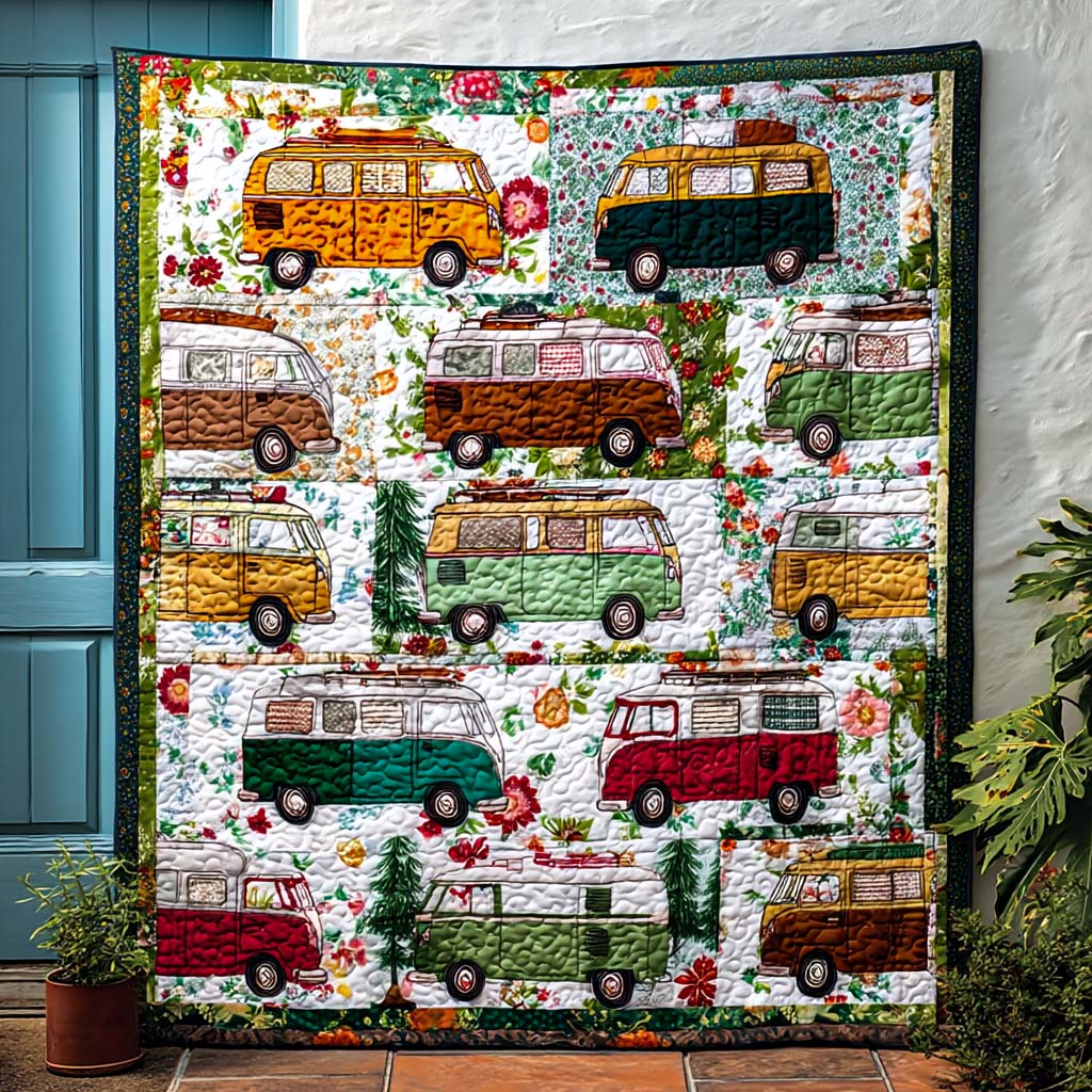 Cozy Travel Blooms Quilted Blanket NCU0NT8280