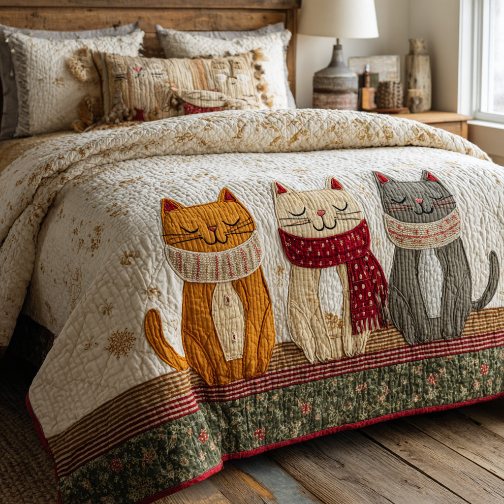 Cozy Trio 3-Piece Quilted Bedding Set NCU0VL3180